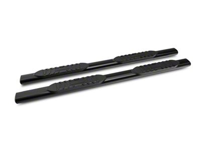 Barricade 5-Inch Oval Straight End Running Boards; Black (99-13 Sierra 1500)