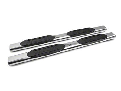 Barricade 6-Inch Oval Straight End Running Boards; Stainless Steel (99-13 Sierra 1500)