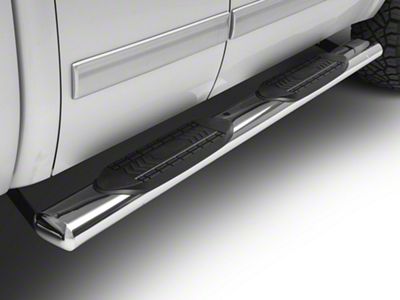 Barricade 6-Inch Oval Straight End Running Boards; Stainless Steel (07-13 Silverado 1500)