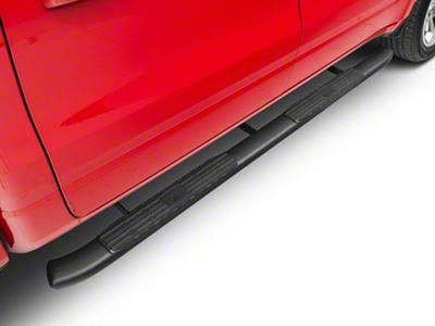 Barricade Pinnacle 4-Inch Oval Bent End Side Step Bars; Black (19-25 RAM 1500 Crew Cab)