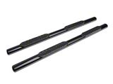 Barricade 4-Inch Oval Straight End Side Step Bars; Black (19-26 Sierra 1500 Double Cab)