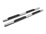Barricade 4-Inch Oval Straight End Side Step Bars; Stainless Steel (19-25 Sierra 1500 Double Cab)