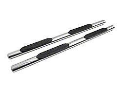 Barricade 4-Inch Oval Straight End Side Step Bars; Stainless Steel (19-25 Sierra 1500 Double Cab)