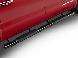 Barricade 5-Inch Oval Bent End Side Step Bars; Black (19-23 Sierra 1500 Crew Cab)