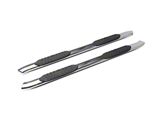RedRock 5 Inch Oval Bent End Side Step Bars; Stainless Steel (19-22 Sierra 1500 Crew Cab)
