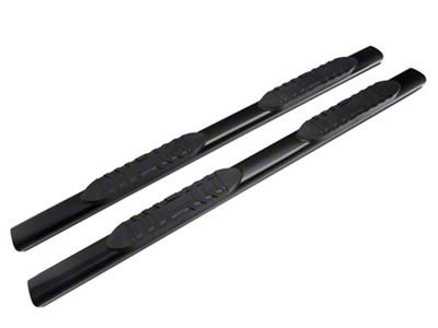 Barricade 5-Inch Oval Straight End Side Step Bars; Black (19-23 Sierra 1500 Double Cab)