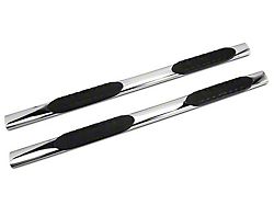 Barricade 5-Inch Oval Straight End Side Step Bars; Stainless Steel (19-24 Sierra 1500 Double Cab)