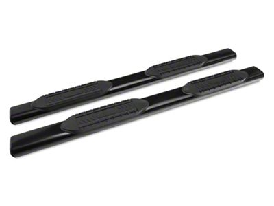 Barricade 6-Inch Oval Straight End Side Step Bars; Black (19-25 Sierra 1500 Double Cab)