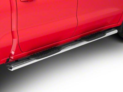 Barricade 5-Inch Oval Side Step Bars; Stainless Steel (19-24 Silverado 1500 Crew Cab)