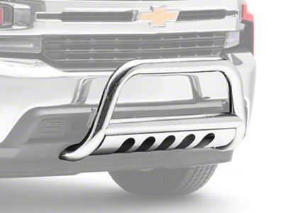 Barricade 3-Inch Bull Bar; Stainless Steel (19-25 Silverado 1500, Excluding ZR2)