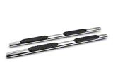 Barricade 4-Inch Oval Straight End Side Step Bars; Stainless Steel (19-25 Silverado 1500 Double Cab)