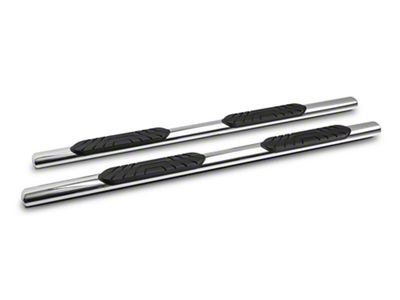 Barricade 4-Inch Oval Straight End Side Step Bars; Stainless Steel (19-25 Silverado 1500 Double Cab)