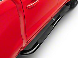 RedRock 4-Inch Oval Bent End Side Step Bars; Black (19-23 Silverado 1500 Crew Cab)