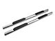 RedRock 4-Inch Oval Straight End Side Step Bars; Stainless Steel (19-23 Silverado 1500 Crew Cab)