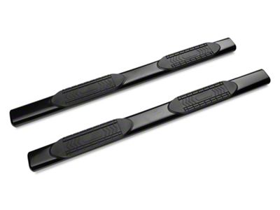 Barricade 6-Inch Oval Straight End Side Step Bars; Black (19-25 Silverado 1500 Double Cab)