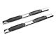 RedRock 6-Inch Oval Straight End Side Step Bars; Stainless Steel (19-24 Silverado 1500 Double Cab)