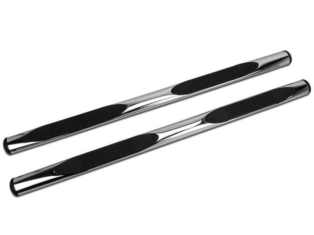 Barricade 4-Inch Oval Straight End Side Step Bars; Stainless Steel (17-22 F-250 Super Duty SuperCrew)