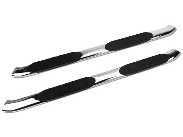 Barricade 5-Inch Oval Bent End Side Step Bars; Stainless Steel (11-16 F-250 Super Duty SuperCrew)