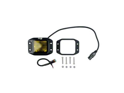 DV8 Offroad 3-Inch Elite Series LED Amber Flush Mount Pod Light; Flood Beam (Universal; Some Adaptation May Be Required)