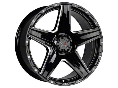 DX4 Wheels DEATH STAR Gloss Black Milled 5-Lug Wheel; 20x9; 10mm Offset (09-18 RAM 1500)