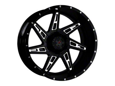 DX4 Wheels SKULL Gloss Black Milled 8-Lug Wheel; 20x11.5; -40mm Offset (10-18 RAM 3500 SRW)