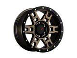 DX4 Wheels TERRAIN Matte Bronze with Black Ring 6-Lug Wheel; 17x8.5; 10mm Offset (24-25 Ranger)