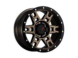DX4 Wheels TERRAIN Matte Bronze with Black Ring 6-Lug Wheel; 17x8.5; 10mm Offset (24-25 Ranger)