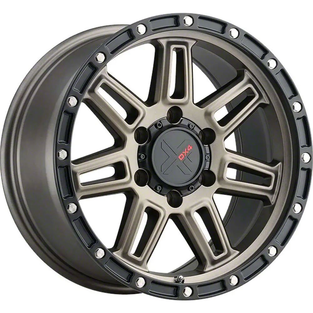 DX4 Wheels Sierra 1500 REBEL Matte Bronze with Black Ring 6-Lug Wheel ...