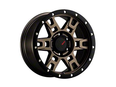 DX4 Wheels TERRAIN Matte Bronze with Black Ring 6-Lug Wheel; 17x8.5; 10mm Offset (23-24 Canyon)