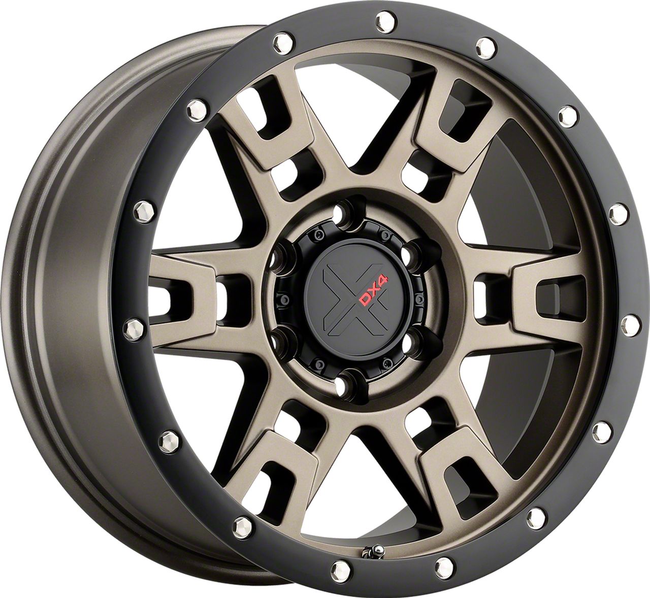 DX4 Wheels Colorado TERRAIN Matte Bronze with Black Ring 6Lug Wheel