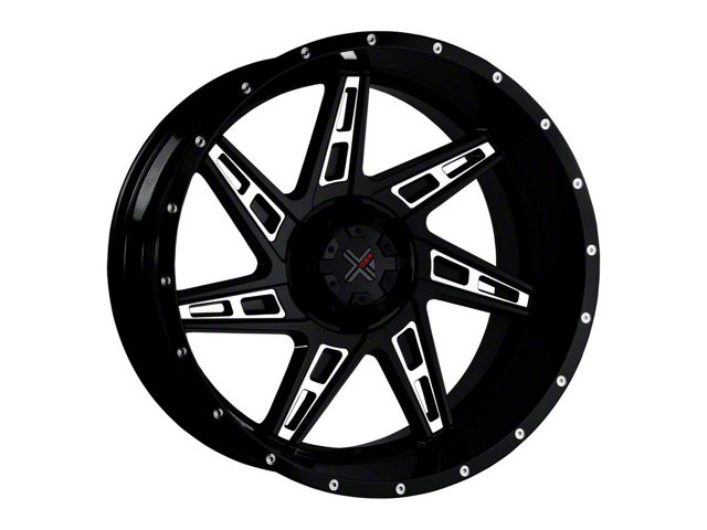 DX4 Wheels SKULL Gloss Black Milled 8-Lug Wheel; 20x11.5; -40mm Offset (19-24 RAM 2500)
