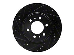 Dynamic Friction Black Performance Drilled and Slotted 6-Lug Rotor; Front Driver Side (15-20 Tahoe w/ Brembo 6-Piston Calipers)