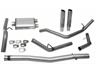Dynomax Ultra Flo Welded Dual Exhaust System with Polished Tips; Rear Exit (09-13 5.3L Sierra 1500)