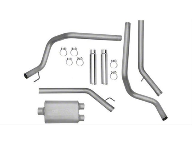 Dynomax Ultra Flo Welded Dual Exhaust System with Polished Tips; Rear Exit (14-18 5.3L Sierra 1500)
