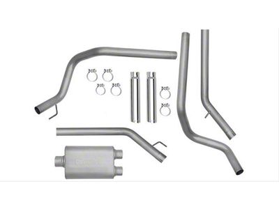 Dynomax Ultra Flo Welded Dual Exhaust System with Polished Tips; Rear Exit (14-18 5.3L Silverado 1500)