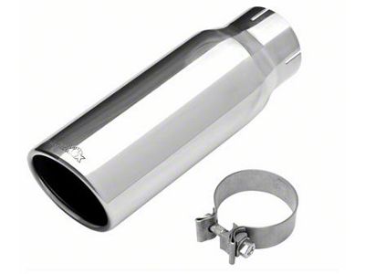 Dynomax Single Wall Exhaust Tip; 4-Inch; Polished (Fits 3-Inch Tailpipe)