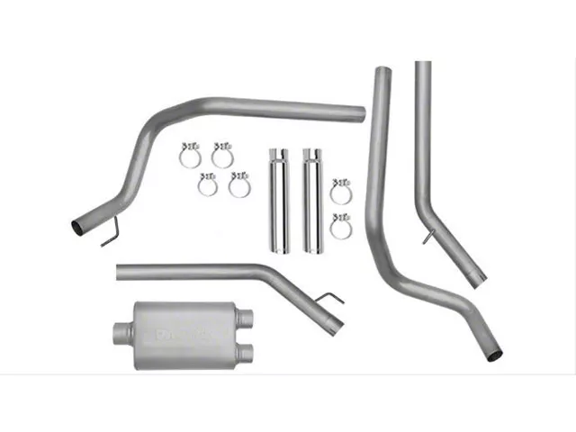 Dynomax Ultra Flo Welded Dual Exhaust System with Polished Tips; Rear Exit (14-18 4.3L Silverado 1500)