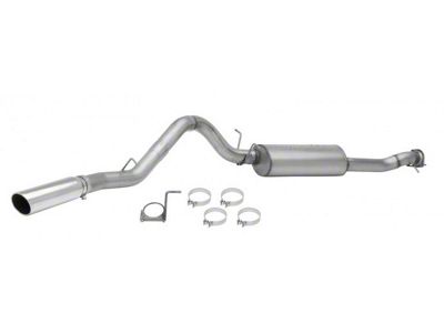 Dynomax Ultra Flo Welded Single Exhaust System with Polished Tip; Side Exit (11-17 6.0L Silverado 3500 HD)