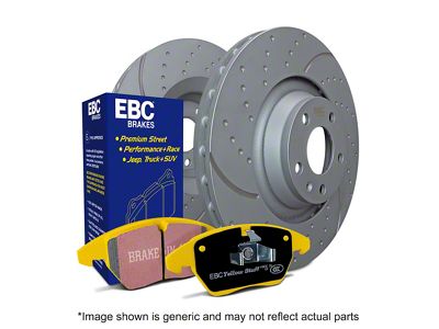 EBC Brakes Stage 5 Yellowstuff 6-Lug Brake Rotor and Pad Kit; Rear (12-14 2WD/4WD F-150; 15-20 F-150 w/ Manual Parking Brake)