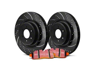 EBC Brakes Stage 8 Orangestuff 5-Lug Brake Rotor and Pad Kit; Front (97-00 Early 2WD F-150 w/ Rear Wheel ABS, Excluding Lightning)