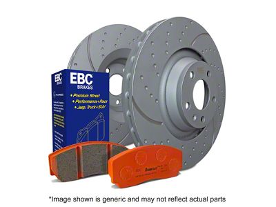 EBC Brakes Stage 8 Orangestuff 6-Lug Brake Rotor and Pad Kit; Rear (12-14 2WD/4WD F-150; 15-20 F-150 w/ Manual Parking Brake)