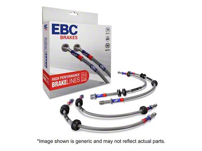 EBC Brakes Stainless Braided Brake Lines; Front and Rear (03-05 4WD RAM 1500)