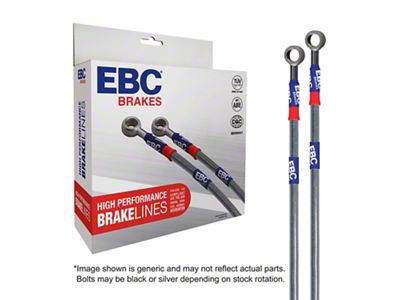 EBC Brakes Stainless Braided Brake Lines; Front and Rear; 2-Inch Extension (07-13 Sierra 1500 w/ Rear Disc Brakes)