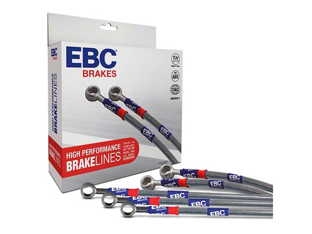 EBC Brakes Stainless Braided Brake Lines; Front and Rear (99-01 2WD Sierra 1500 Regular Cab)