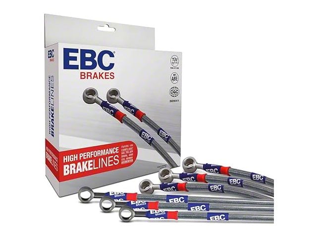EBC Brakes Stainless Braided Brake Lines; Front and Rear (07-13 Sierra 1500 w/ Rear Disc Brakes)