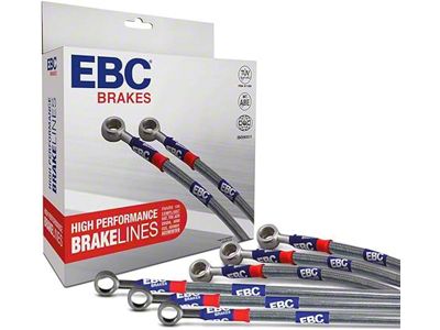 EBC Brakes Stainless Braided Brake Lines; Front and Rear (07-13 Silverado 1500 w/ Rear Disc Brakes)