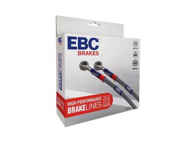 EBC Brakes Stainless Braided Brake Lines; Front and Rear (08-13 Silverado 1500 w/ Rear Drum Brakes & Active Fuel Management)