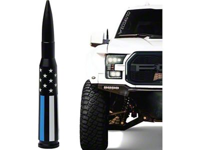 EcoAuto Bullet Antenna; American Flag Blue Line (99-24 F-150)