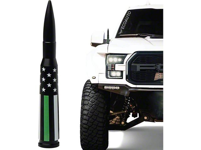 EcoAuto Bullet Antenna; American Flag Green Line (99-24 F-150)