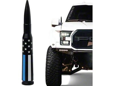 EcoAuto Bullet Antenna; American Flag Blue Line (11-24 F-250 Super Duty)